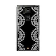 オリジナルデザイン docomo T-02D REGZA Phone ケース 【ホワイト & ブラック レース】 T-02D-YCM2P0379-78