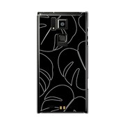 オリジナルデザイン docomo T-02D REGZA Phone ケース 【モダン モンステラ モノクロデザイン】 T-02D-YCM2P0419-78