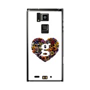 オリジナルデザイン docomo T-02D REGZA Phone ケース 【Lovegram Flower Heart white】 T-02D-YCM2P0464-78