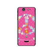 SO-05D-YCM2P0248-78 [オリジナルデザイン docomo SO-05D Xperia SX ケース 【ピース&ラブフラワー】]