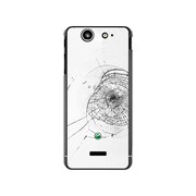 SO-05D-YCM2P0594-78 [オリジナルデザイン docomo SO-05D Xperia SX ケース 【フェイク クラッシュ ガラス ホワイト しょぼーん(´・ω・`)】]
