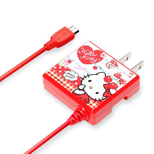 micro USB用AC充電器ハローキティチェリーレッド PG-KTYAC071RD