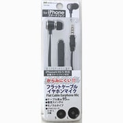 EM-03MBK [iPhone スマートフォン用 フラットケーブルイヤホンマイク ブラック]
