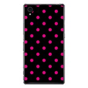 SO-01F-YCM2P0010-78 [オリジナルデザイン docomo SO-01F Xperia Z1 ケース 【Dot Pattern ブラック & ピンク】]