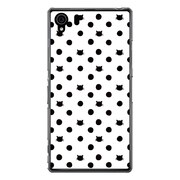 SO-01F-YCM2P0051-78 [オリジナルデザイン docomo SO-01F Xperia Z1 ケース 【ネコと水玉 白地】]