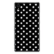 SO-01F-YCM2P0052-78 [オリジナルデザイン docomo SO-01F Xperia Z1 ケース 【ネコと水玉 黒地】]