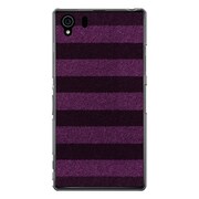 SO-01F-YCM2P0129-78 [オリジナルデザイン docomo SO-01F Xperia Z1 ケース 【ボーダーソックス パープル & ネイビー】]