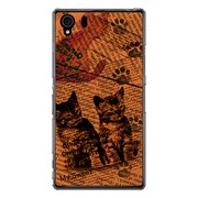 SO-01F-YCM2P0214-78 [オリジナルデザイン docomo SO-01F Xperia Z1 ケース 【Catウォールペーパー オレンジ】]