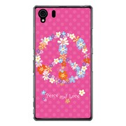 SO-01F-YCM2P0248-78 [オリジナルデザイン docomo SO-01F Xperia Z1 ケース 【ピース&ラブフラワー】]