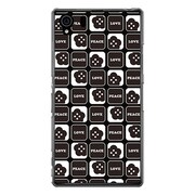 SO-01F-YCM2P0250-78 [オリジナルデザイン docomo SO-01F Xperia Z1 ケース 【ブラックスターフラワー LOVE & PEACE】]