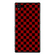 SO-01F-YCM2P0352-78 [オリジナルデザイン docomo SO-01F Xperia Z1 ケース 【レッド & ブラック 市松柄】]