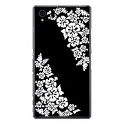 SO-01F-YCM2P0378-78 [オリジナルデザイン docomo SO-01F Xperia Z1 ケース 【モノクロームハイビスカス】]