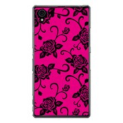 SO-01F-YCM2P0414-78 [オリジナルデザイン docomo SO-01F Xperia Z1 ケース 【ブラックローズ ピンクパターン】]