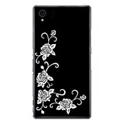 SO-01F-YCM2P0416-78 [オリジナルデザイン docomo SO-01F Xperia Z1 ケース 【ホワイトローズ ブラックパターン】]