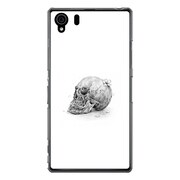SO-01F-YCM2P0456-78 [オリジナルデザイン docomo SO-01F Xperia Z1 ケース 【スカルヘッドフラワー ホワイトプレート】]