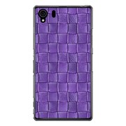SO-01F-YCM2P0523-78 [オリジナルデザイン docomo SO-01F Xperia Z1 ケース 【クロスレザー パターン パープル】]