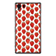 SO-01F-YCM2P0557-78 [オリジナルデザイン docomo SO-01F Xperia Z1 ケース 【ストロベリー パターン ホワイトプレート】]