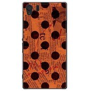 SOL23-YCM2P0138-78 [オリジナルデザイン au SOL23 Xperia Z1 ケース 【News-paper-Dot オレンジ】]