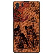 SOL23-YCM2P0214-78 [オリジナルデザイン au SOL23 Xperia Z1 ケース 【Catウォールペーパー オレンジ】]