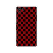 SOL23-YCM2P0352-78 [オリジナルデザイン au SOL23 Xperia Z1 ケース 【レッド & ブラック 市松柄】]