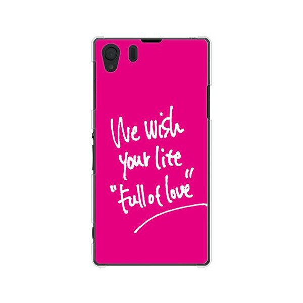 SOL23-YCM2P0428-78 [オリジナルデザイン au SOL23 Xperia Z1 ケース 【We wish your life Full of Love / Lover Pink】]