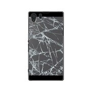 SOL23-YCM2P0553-78 [オリジナルデザイン au SOL23 Xperia Z1 ケース 【フェイククラッシュ グレイ】]