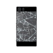 SOL23-YCM2P0593-78 [オリジナルデザイン au SOL23 Xperia Z1 ケース 【フェイク クラッシュ ガラス ブラック しょぼーん(´・ω・`)】]