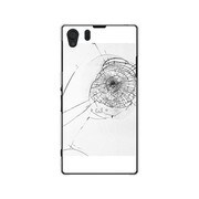 SOL23-YCM2P0594-78 [オリジナルデザイン au SOL23 Xperia Z1 ケース 【フェイク クラッシュ ガラス ホワイト しょぼーん(´・ω・`)】]