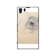 SOL23-YCM2P0595-78 [オリジナルデザイン au SOL23 Xperia Z1 ケース 【フェイク クラッシュ ガラス ゴールド しょぼーん(´・ω・`)】]