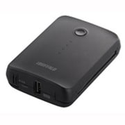 スマートフォン/タブレット用モバイルバッテリー 5200mAhタイプ USB出力:2ポート 最大合計:2.1A MFi認証 ブラック BSMPB06BK