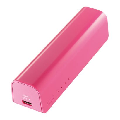 iPhone・スマートフォン用モバイルバッテリー(3000mAh) USB出力：1ポート 最大：1A 桃 ISMB-S3000P