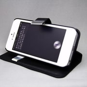 MINIOPAL CASE 21168 [iPhone5/5S用 カード挿入可 手帳型・左右開閉式合皮ケース 合皮 ブラック]