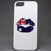 MINIOPAL CASE 20024 [iPhone5/5S用 国旗×リッププリント プラスチック ホワイト]