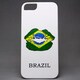 MINIOPAL CASE 20048 [iPhone5/5S用 国旗×リッププリント BRAZIL プラスチック ホワイト]