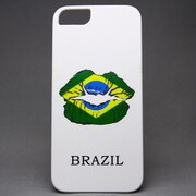 MINIOPAL CASE 20048 [iPhone5/5S用 国旗×リッププリント BRAZIL プラスチック ホワイト]
