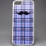 MINIOPAL CASE 20369 [iPhone5/5S用 背面カバータイプ ちょび髭ストライプシリーズ プラスチック ブルー×ブルー]