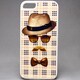 MINIOPAL CASE 20482 [iPhone5/5S用 背面カバータイプ ちょび髭男爵ストライプシリーズ プラスチック ブラウン×ちょび髭男爵]