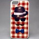 MINIOPAL CASE 20499 [iPhone5/5S用 背面カバータイプ ちょび髭男爵ストライプシリーズ プラスチック レッド×ちょび髭男爵]
