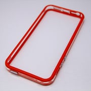 MINIOPAL CASE 21014 [iPhone5/5S用  ストラップ穴付き シンプルバンパー シリコン レッド×クリア]