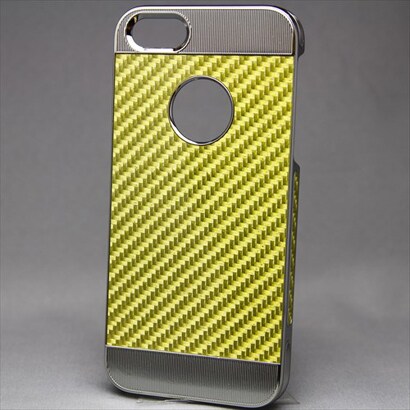 MINIOPAL CASE 20307 [iPhone5/5S用 カーボン調高質ケース アルミ イエロー×シルバー]