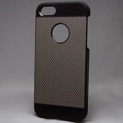 MINIOPAL CASE 20536 [iPhone5/5S用 カーボン調高質ケース アルミ ブラック×ブラック]