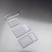MINIOPAL CASE 20000 [3サイズ入りSIM変換アダプターセット[nano／micro／U-SIM変換アダプタ＋ピン] プラスチック ホワイト×グレー]