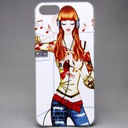 MINIOPAL CASE 20406 [iPhone5/5S用 オリジナルプリント 女性 音楽 プラスチック ホワイト]