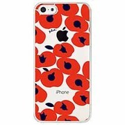 PLY-I5C-040 [iPhone5cケース クリアー リンゴ花アカ]