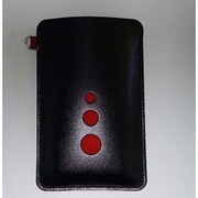 3ホールレザーポーチ BK/RD