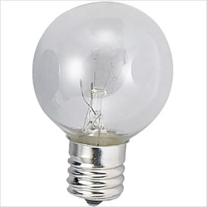 白熱電球 ボール電球 E12口金 100～110V 40W形 40mm径 クリア G40 E12 100/110V-40W(C)