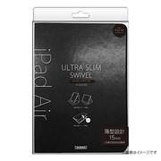iPad Air レザー(合皮) ウルトラスリムスイブルケース ブラック MB-IPALBK