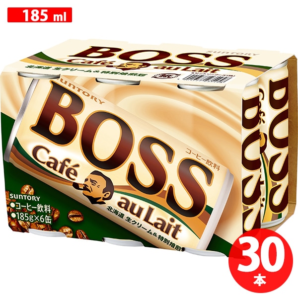 ボス・カフェオレ 185ml×6缶×5 [コーヒー飲料]