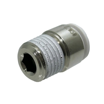 ファイブ六角穴付メイルコネクター W(白)10mm・R3/8 F10-03MSW