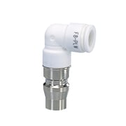 ファイブ内蔵カップリングエルボプラグ W(白)6mm F6-PLW